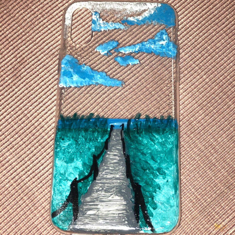 Hand painted “Board Walk “ IPhone X case